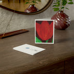 Greeting Card, Red Tulip — Original Acrylic Painting by Marife Rosales