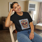 Shirt, Day of the Dead Sugar Skull - Dragonfly Floral Calavera Tee