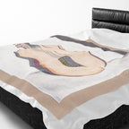 Blanket, Guitar Woman's Back Art Throw Blanket, Velveteen plush
