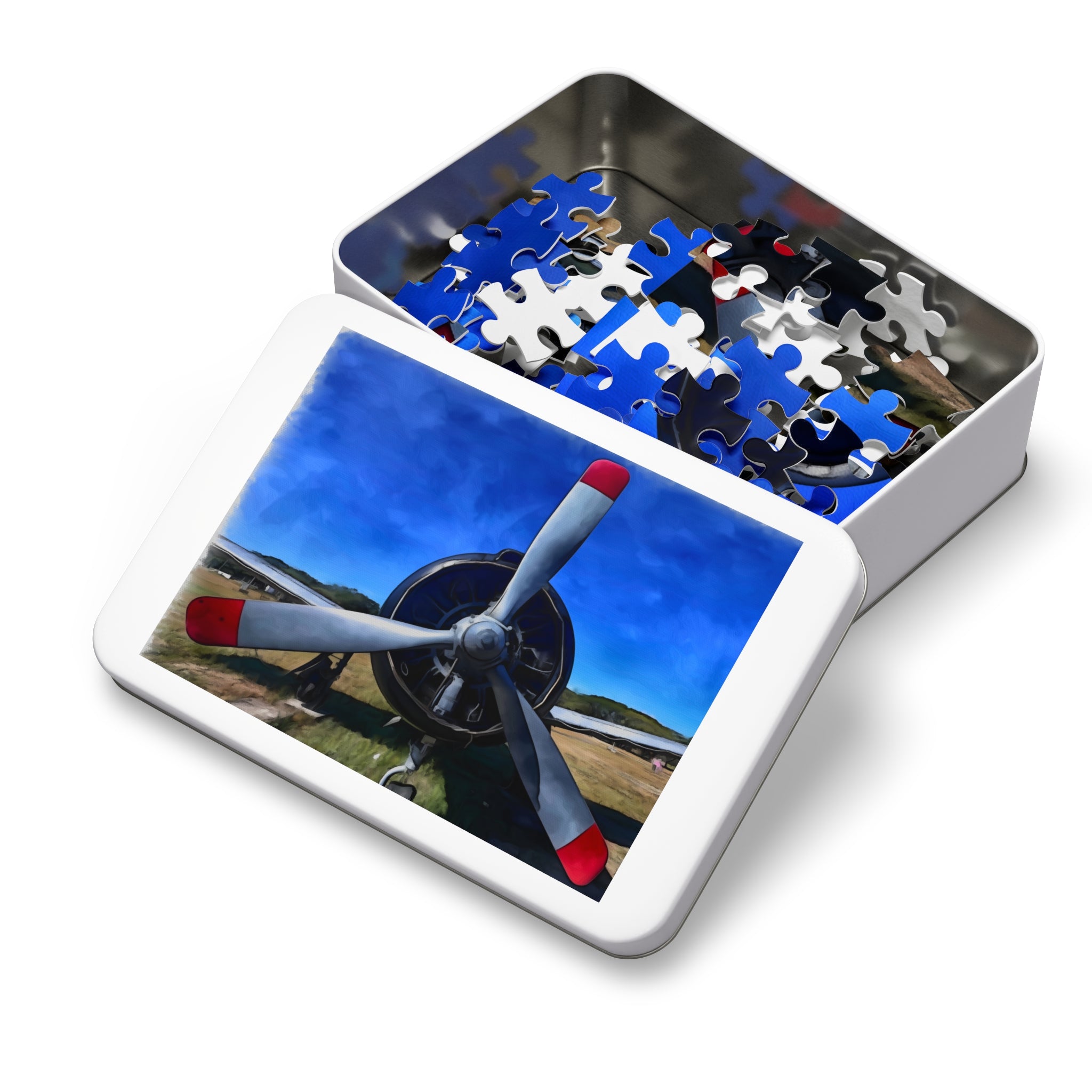 Jigsaw Puzzle, Vintage Propeller Airplane 500-Piece Aviation Puzzle Gift (with Tin)