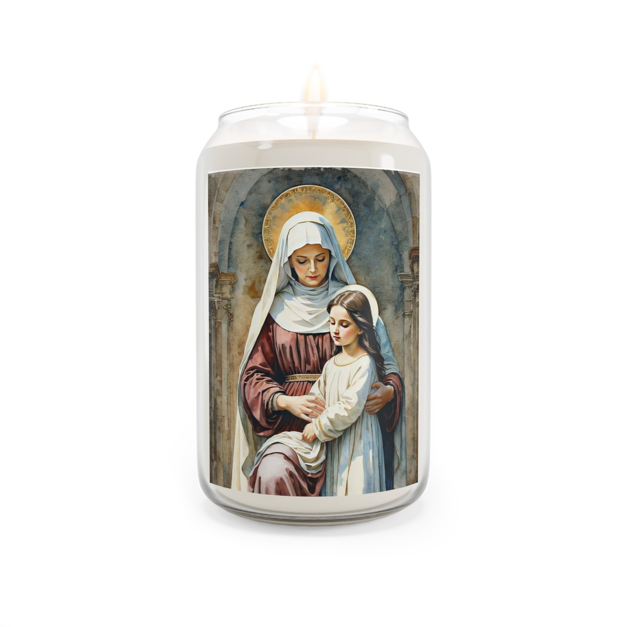 Candle, Holy Mother Scented Soy | Vintage Religious Decor, Spiritual Gift, Prayer Candle, Home Fragrance, Meditation, St. Anne