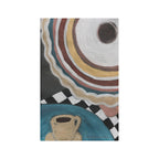 Tea Towel, Woman at a Cafe — Original Acrylic Painting by Marife Rosales