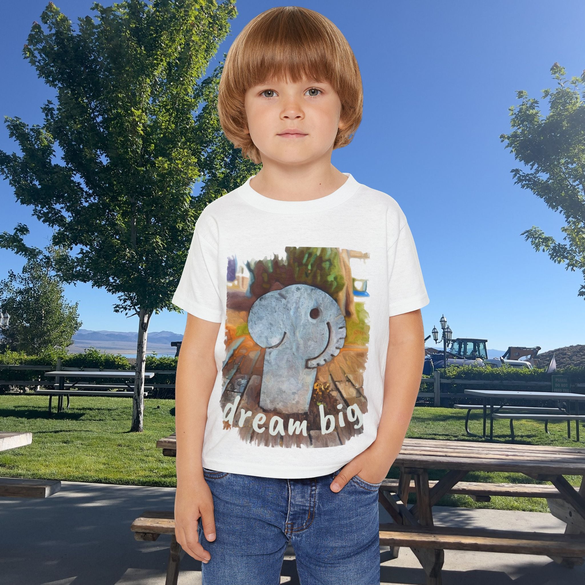 Shirt, Kids, Dream Big Toddler T-Shirt with Park Elephant Design