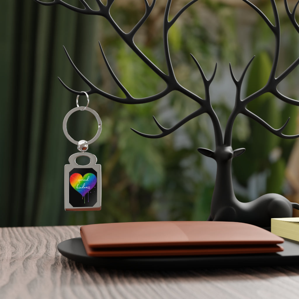 Keychain, Spread Kindness Rainbow Heart