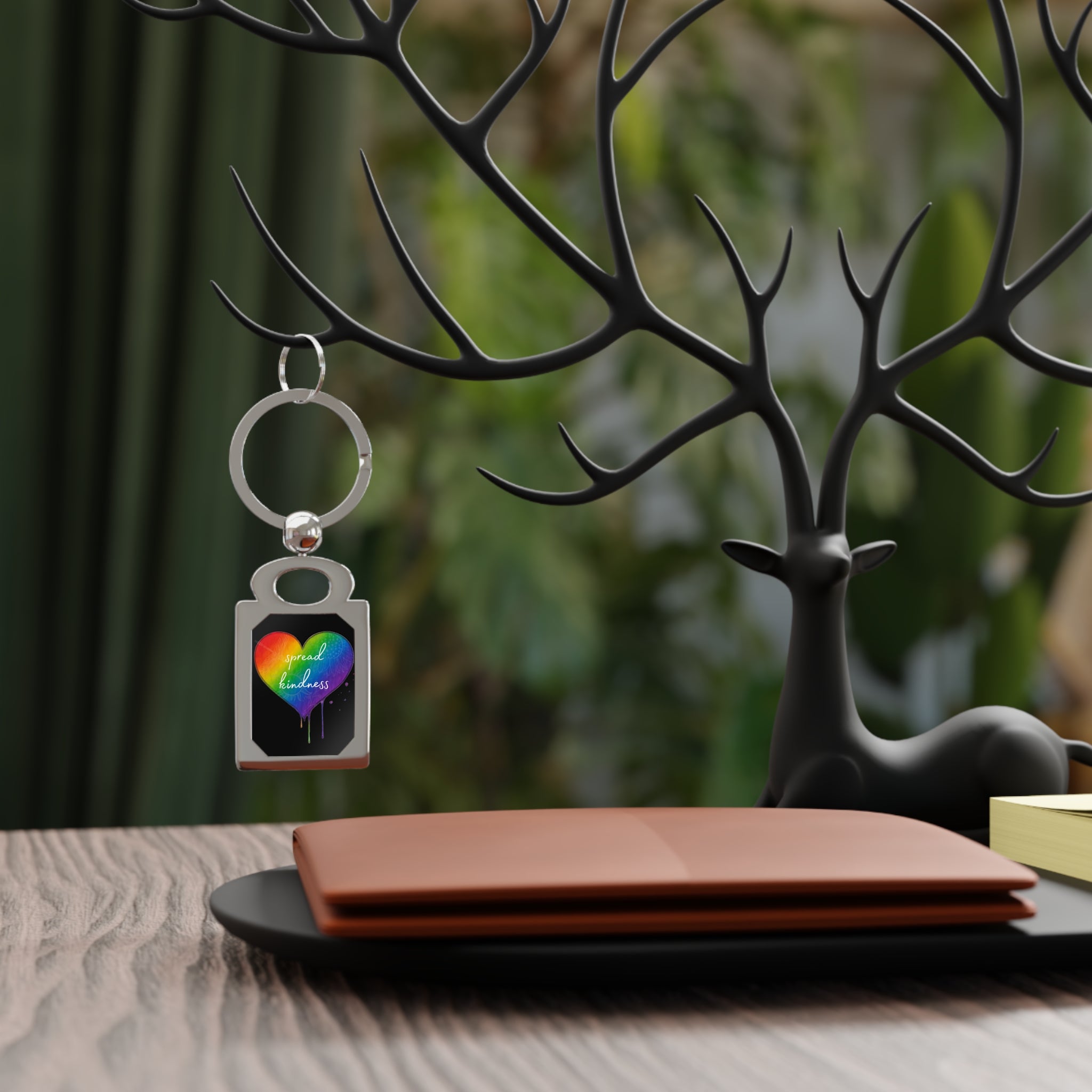 Keychain, Spread Kindness Rainbow Heart