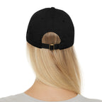 Hat, Dragonfly Stick Drawing Faux Leather Patch Dad Cap