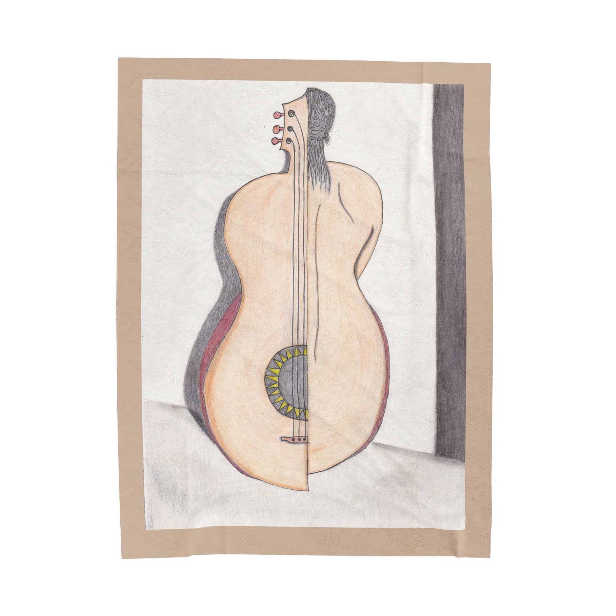 Blanket, Guitar Woman's Back Art Throw Blanket, Velveteen plush