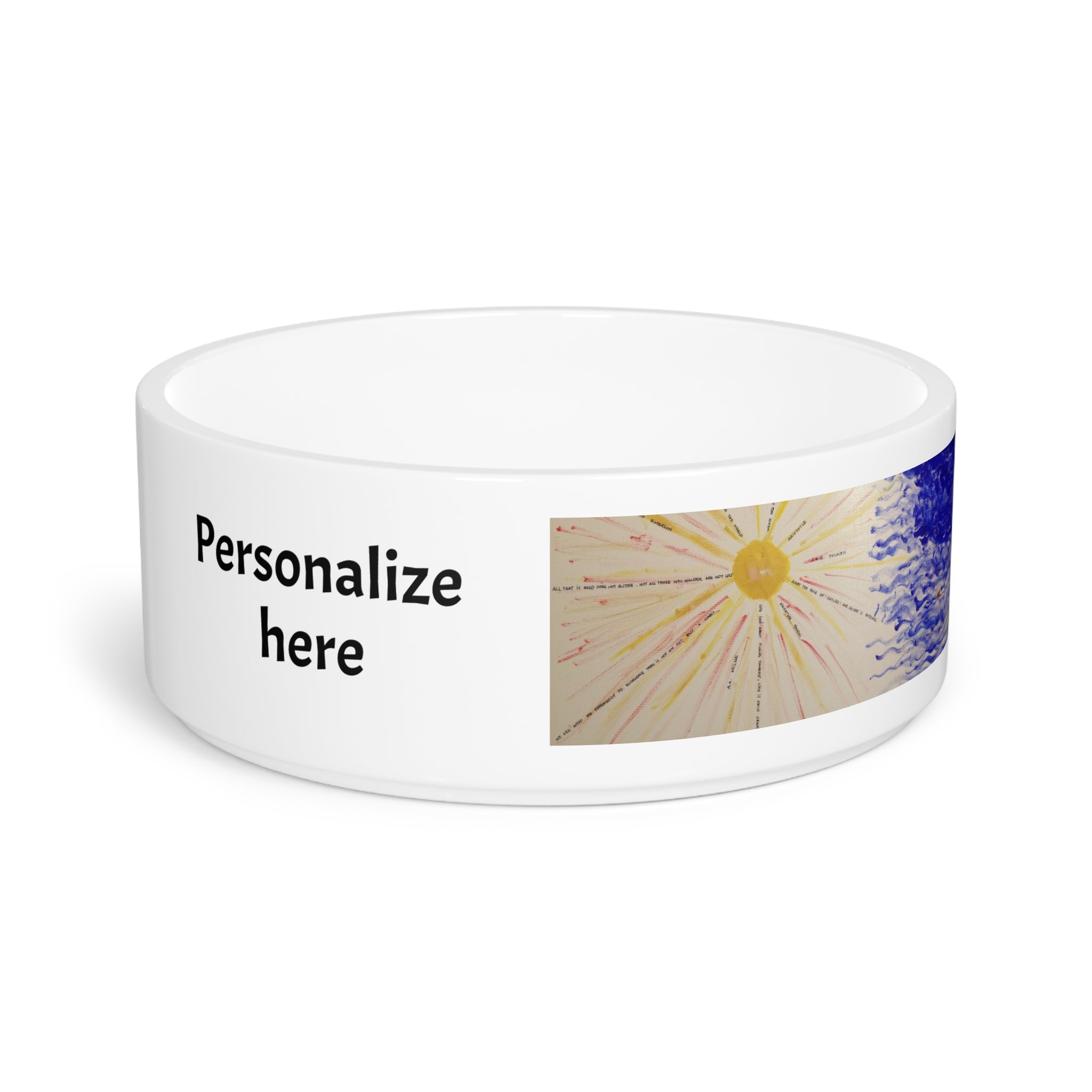 White wristband with colorful design and text 'Personalize here' on a white background