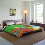 Comforter, Abstract Colorblock, Vibrant Modern Geometric Bedding