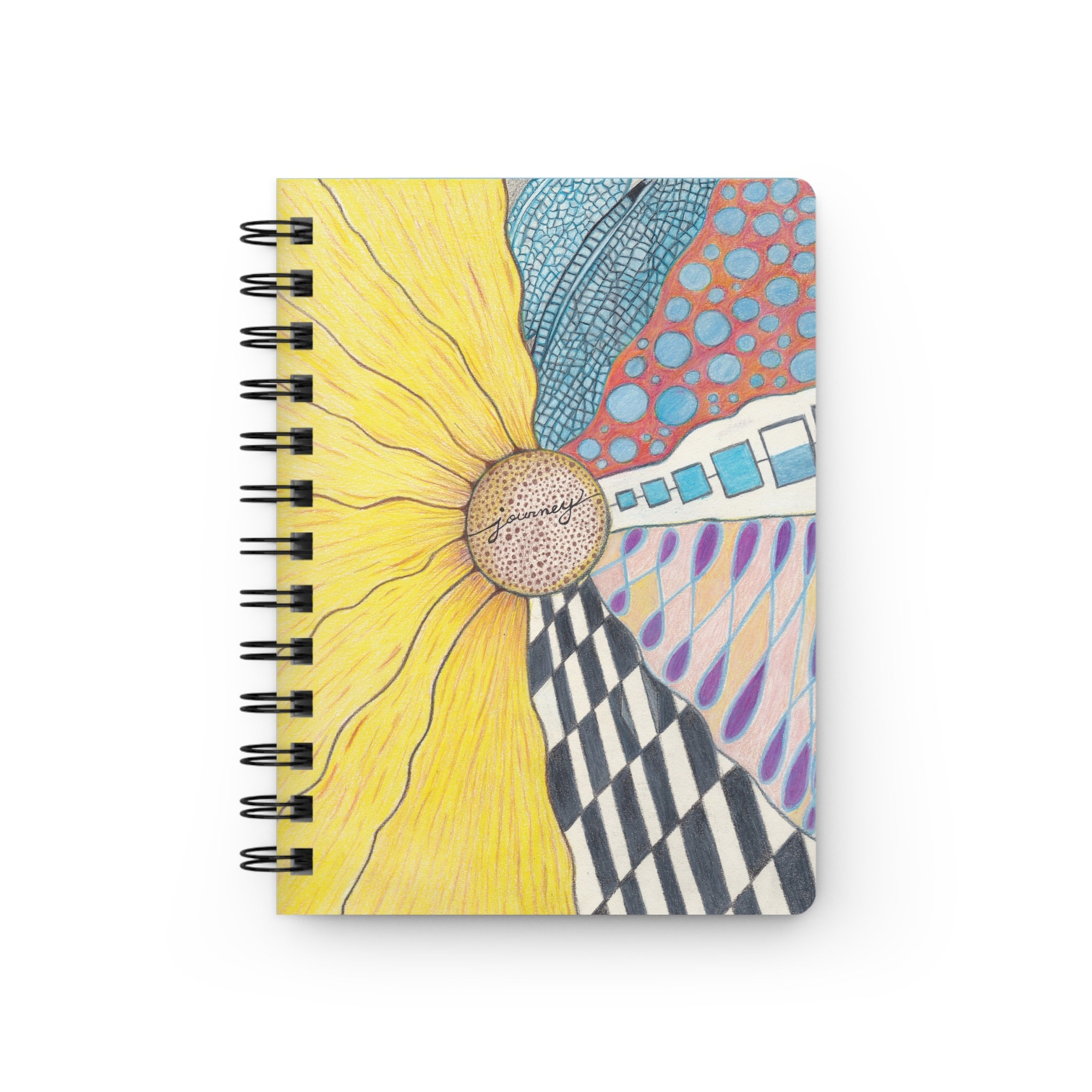 Notebook, Zentangle Spiral Bound — Ruled Journal with Intricate Doodle Cover