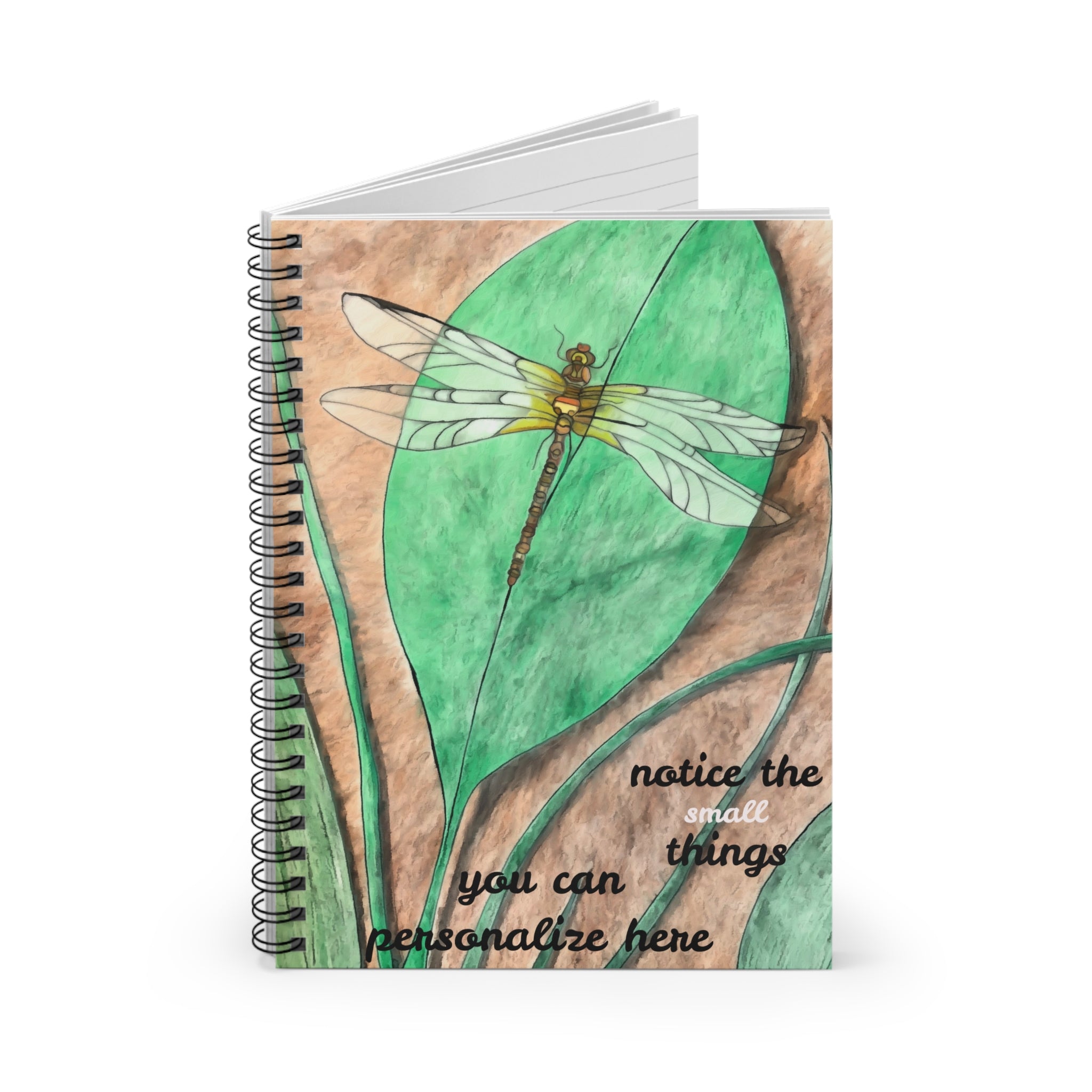 Notebook, Dragonfly on a Leaf - Journal (6"x8")