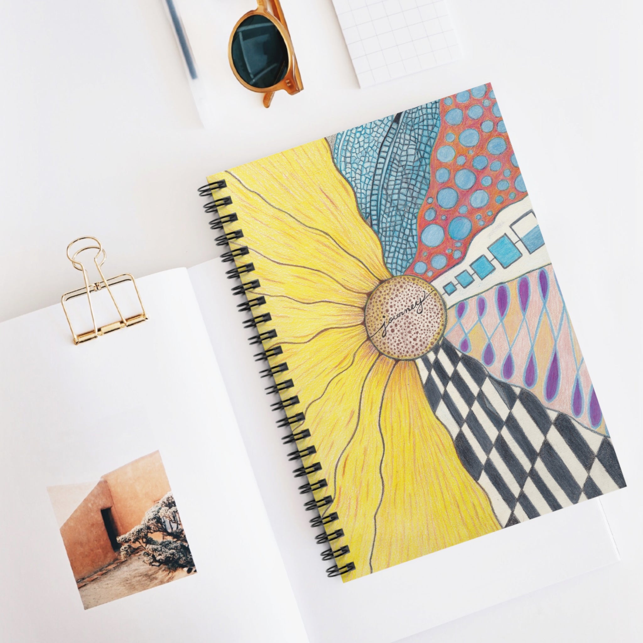 Notebook, Zentangle Spiral Notebook — Ruled Journal with Intricate Doodle Cover