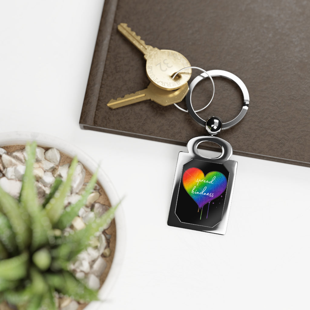 Keychain, Spread Kindness Rainbow Heart