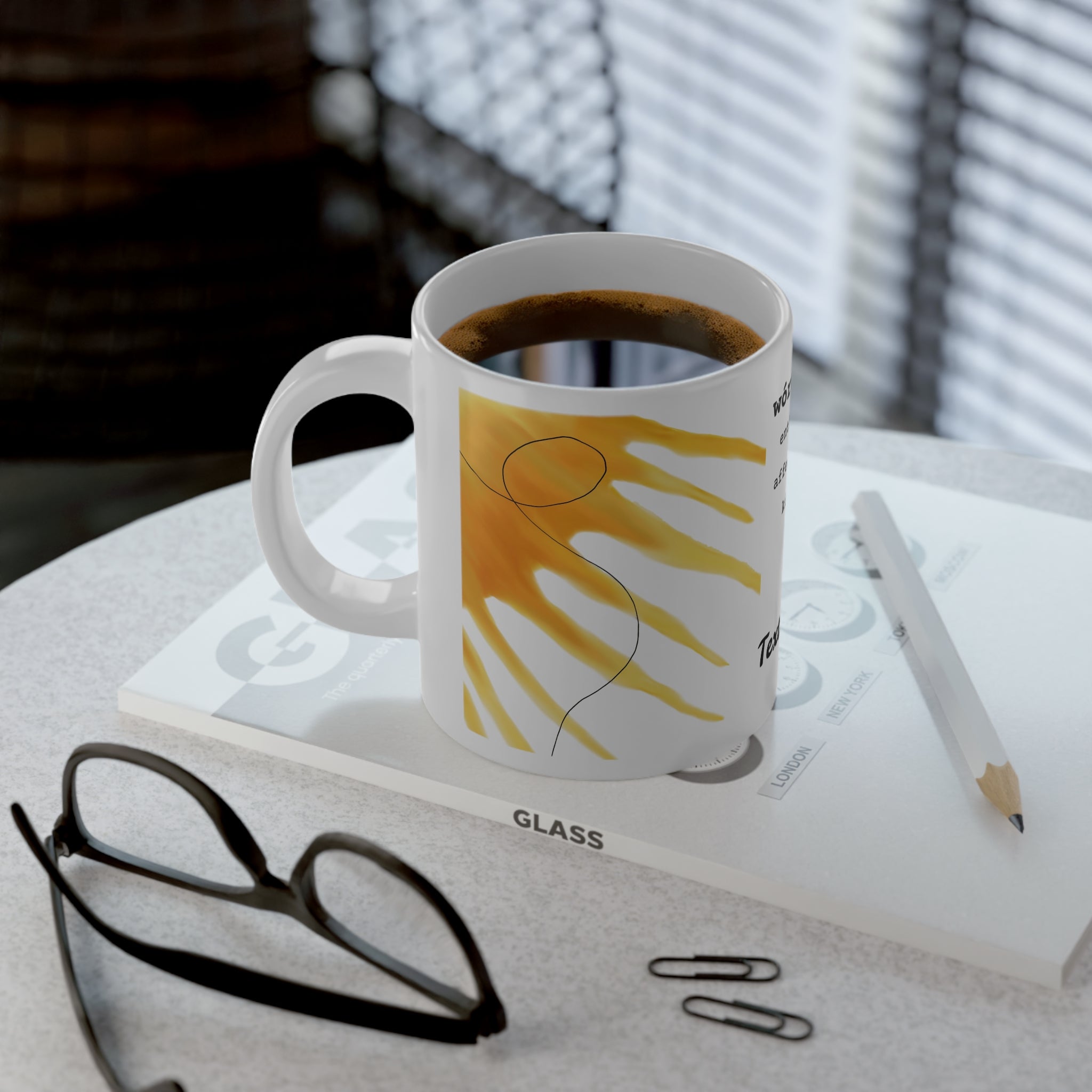 Mug, Warmth Design Jumbo, 20oz - Cozy Coffee Cup, Thoughtful Gift, Home Decor, Inspirational Drinkware, Perfect for Fall Mornings