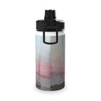 Stainless Steel Water Bottle — Sunset Silhouette Kids Scene