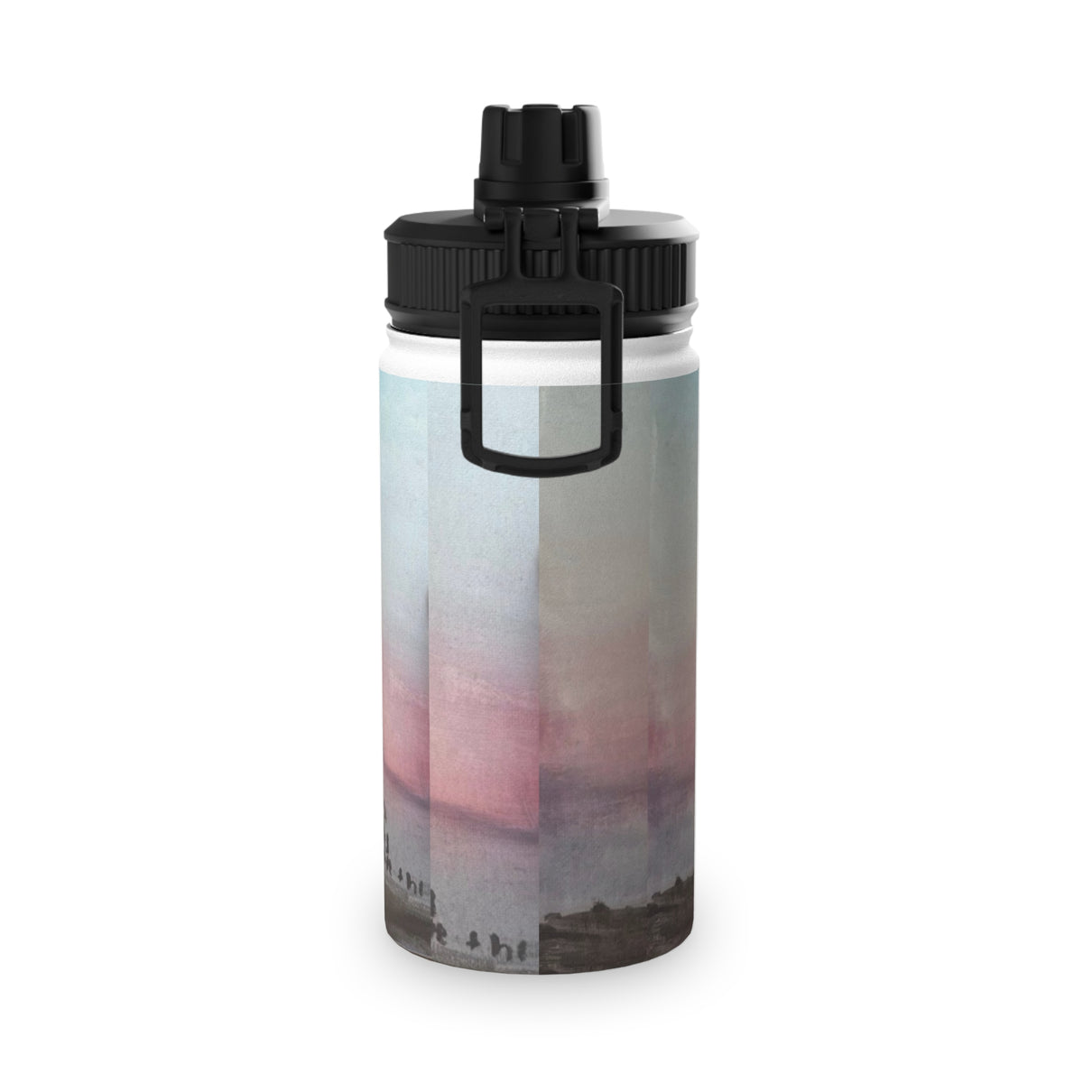 Stainless Steel Water Bottle — Sunset Silhouette Kids Scene