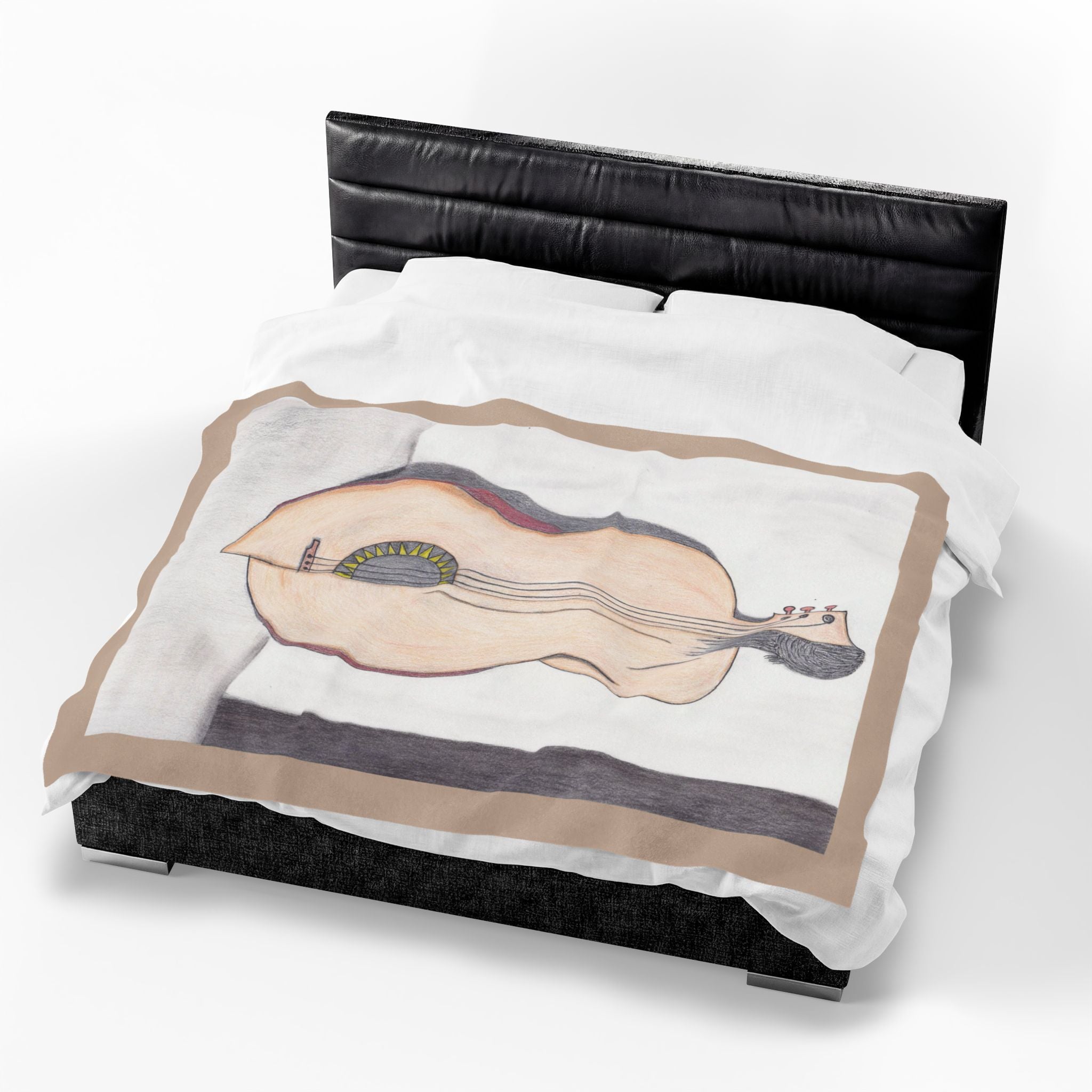 Blanket, Guitar Woman's Back Art Throw Blanket, Velveteen plush