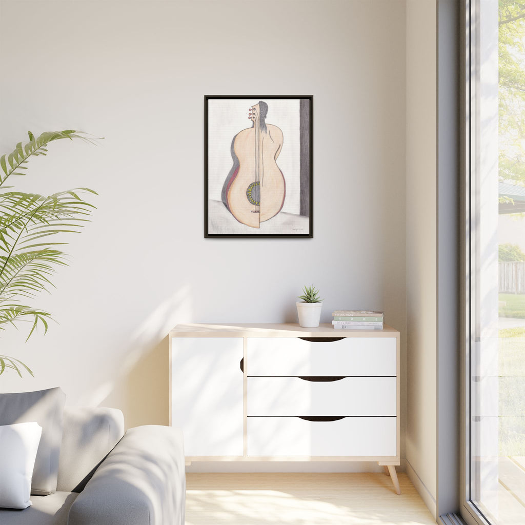 Wall Art, Framed Acoustic Guitar Art Print - Canvas