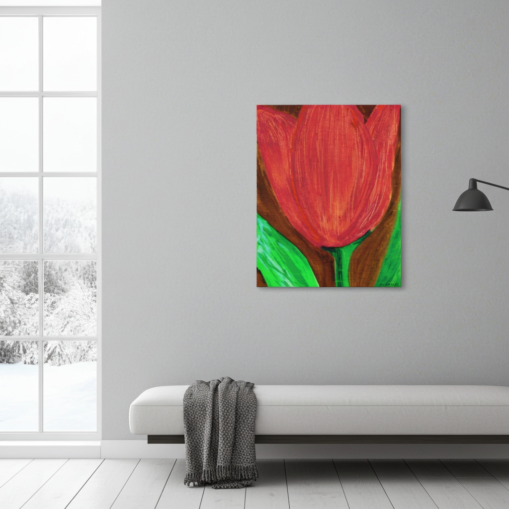Red Tulip Canvas Wall Art