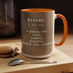 Mug, Cute Kitten Coffee Cup - 15 oz