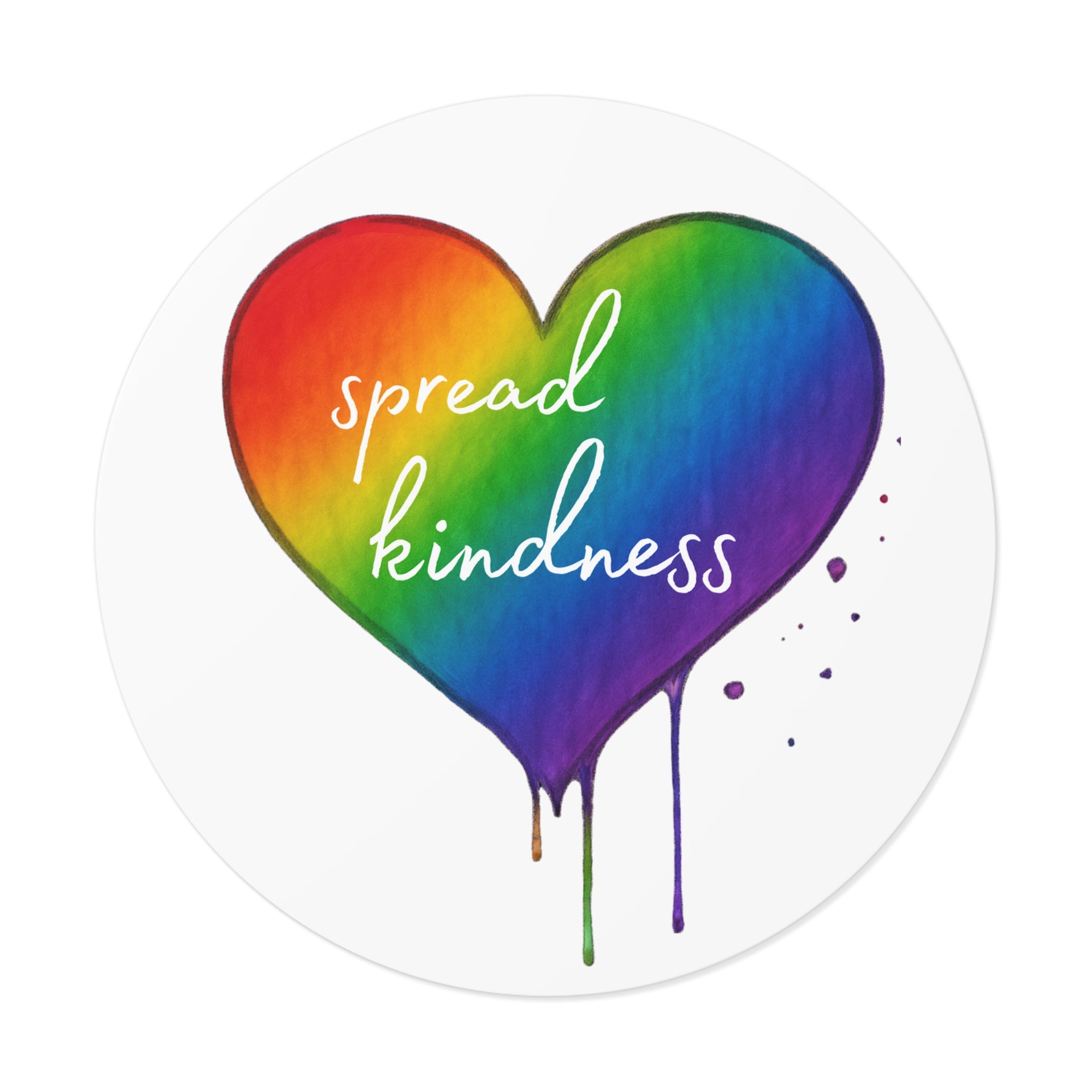Sticker, Kindness Rainbow Heart