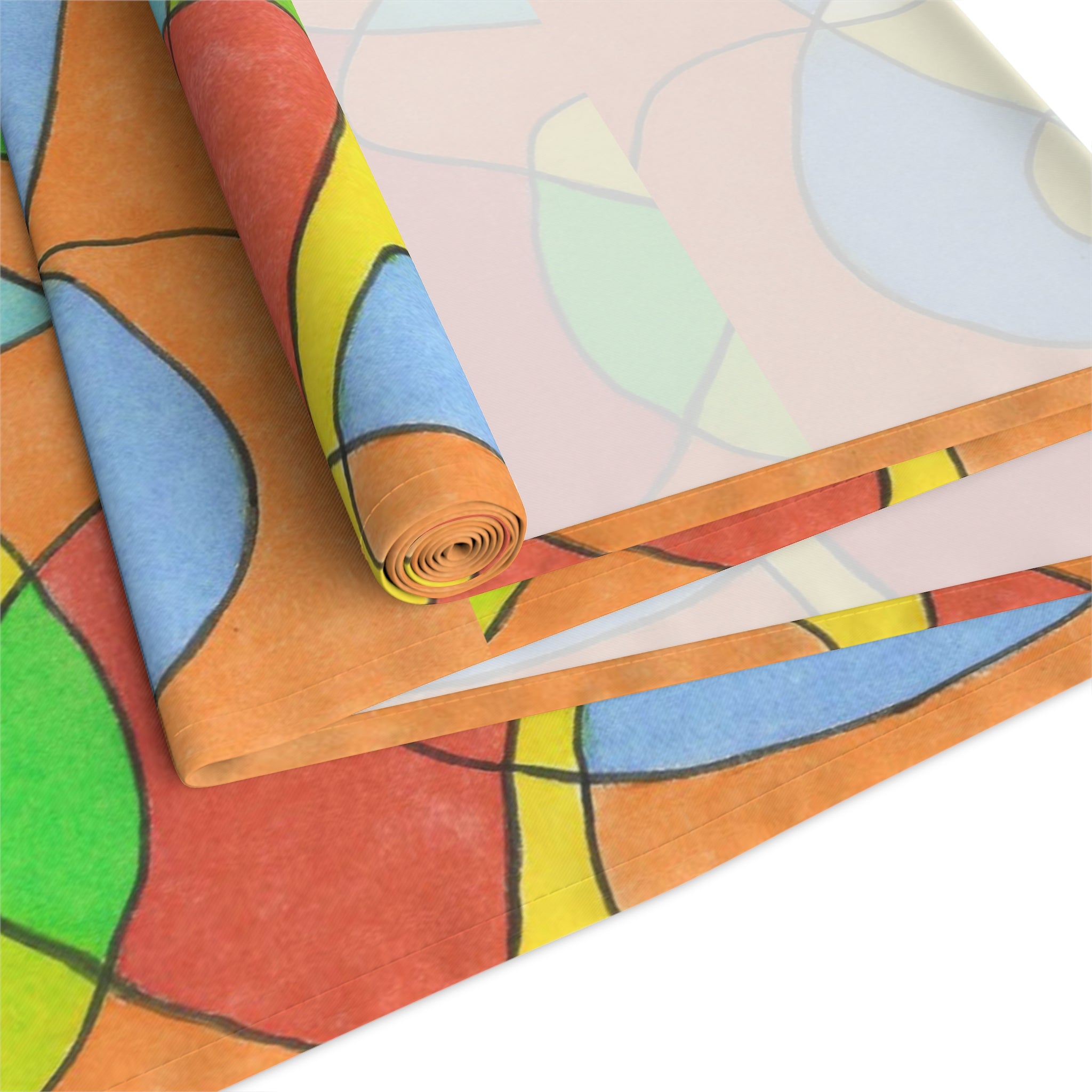 Table Runner, Abstract Colorblock  — Bright Modern Dining Decor