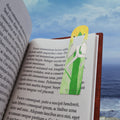 Bookmark - Whimsical Stick Angel Climbing Sunflower Design