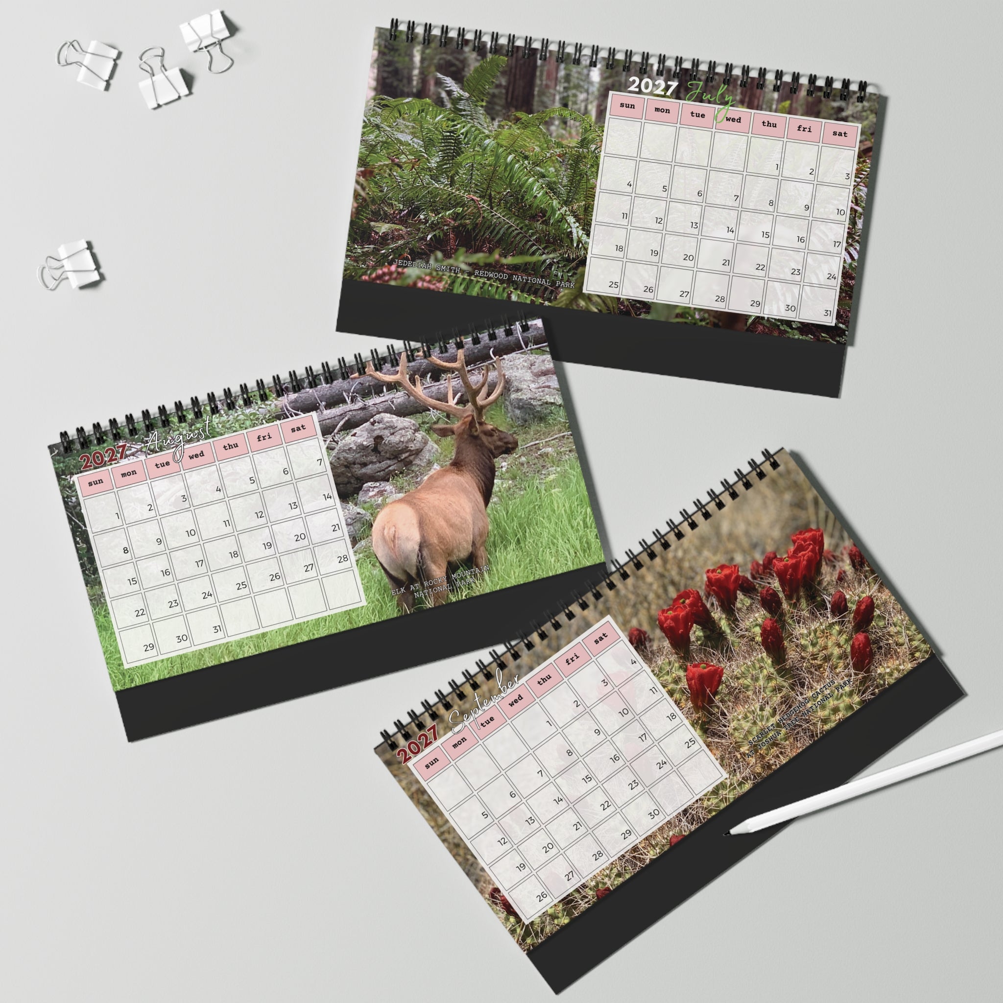 Calendar, 2027 US Parks & Monuments - Desktop Spiral