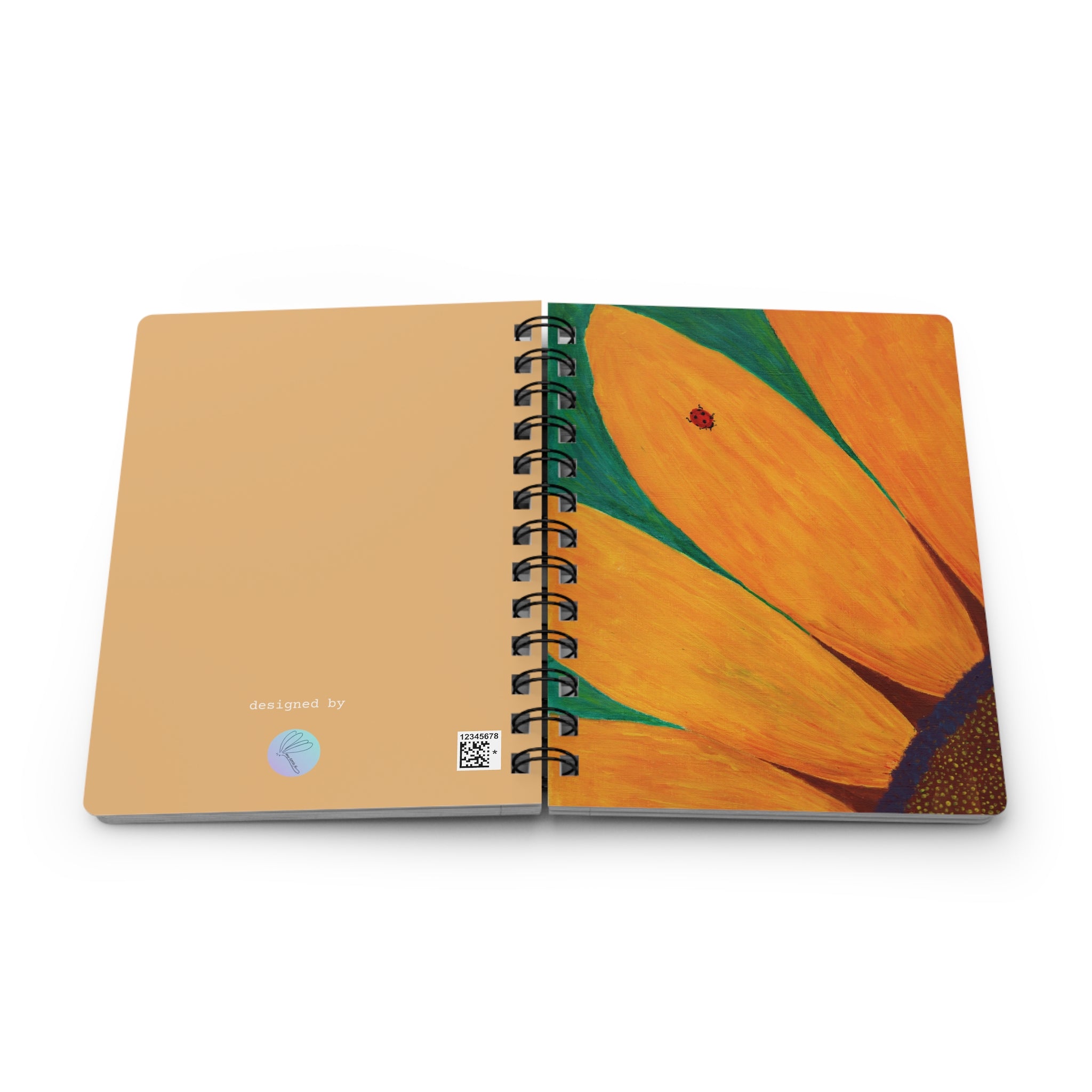 Notebook, Ladybug on a Sunflower Spiral Journal