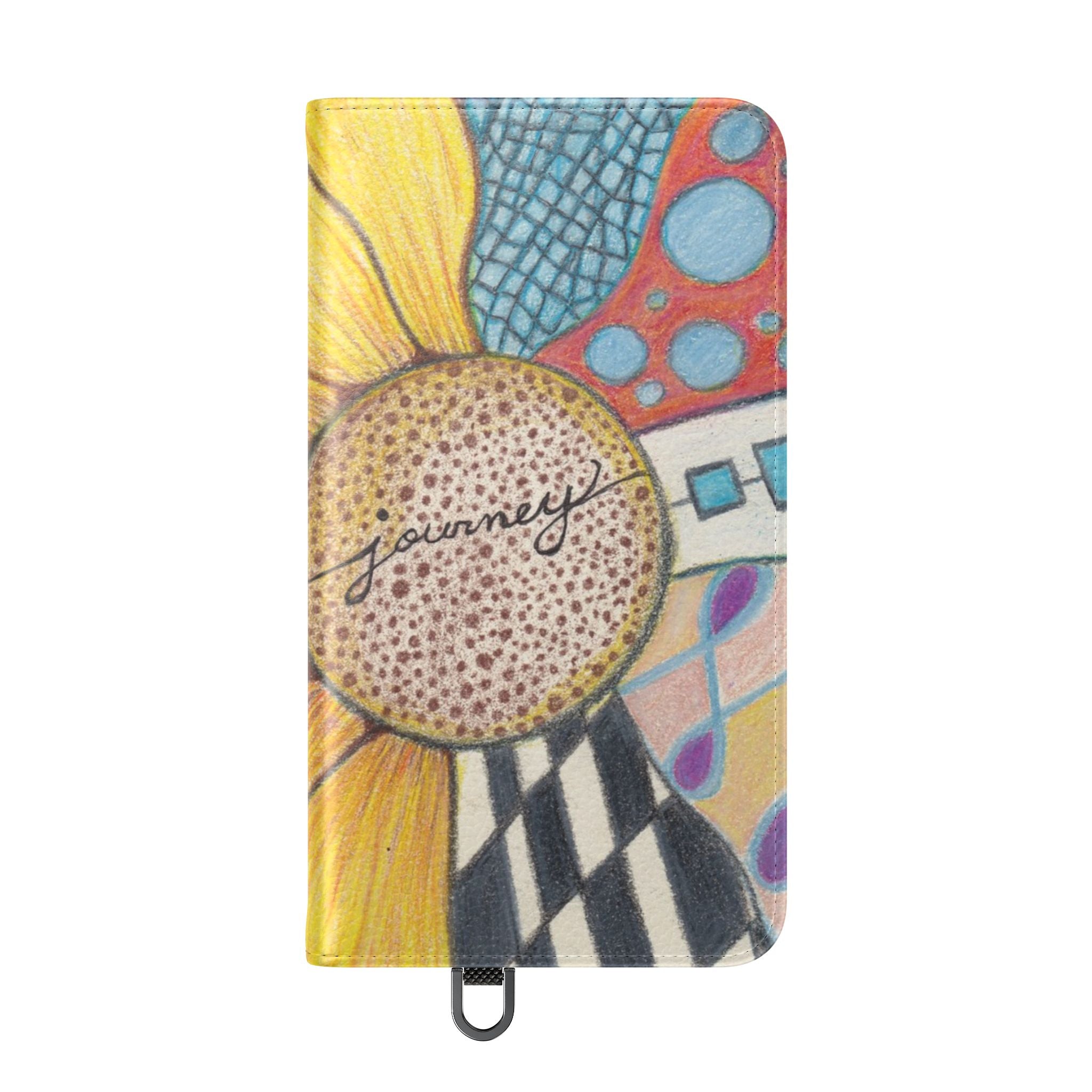 Phone Case, Sunflower Journey Flip Case – Artistic Floral