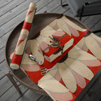 Wrapping Paper - Flower Collage Design on Red Background