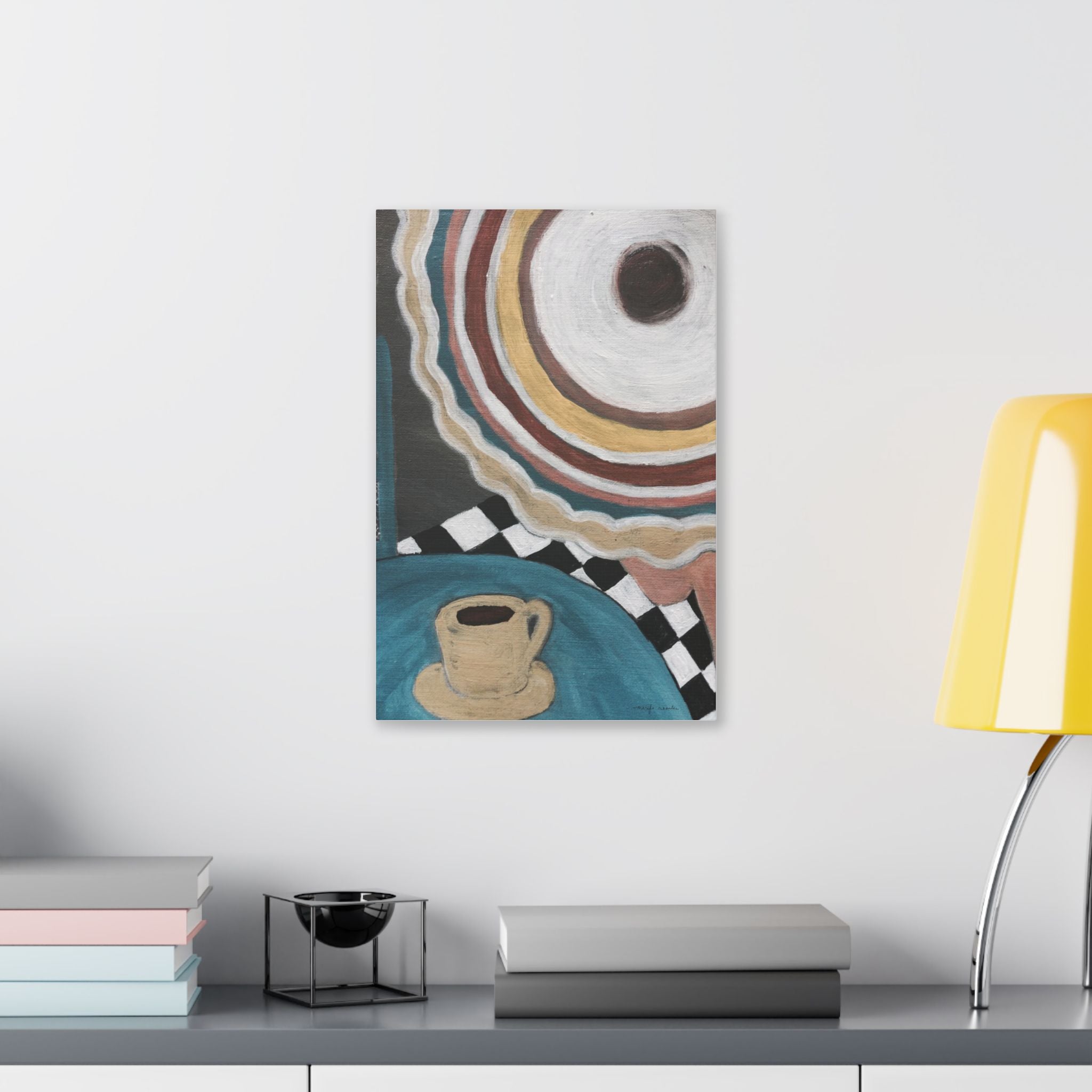 Canvas Wall Art, Woman at a Cafe