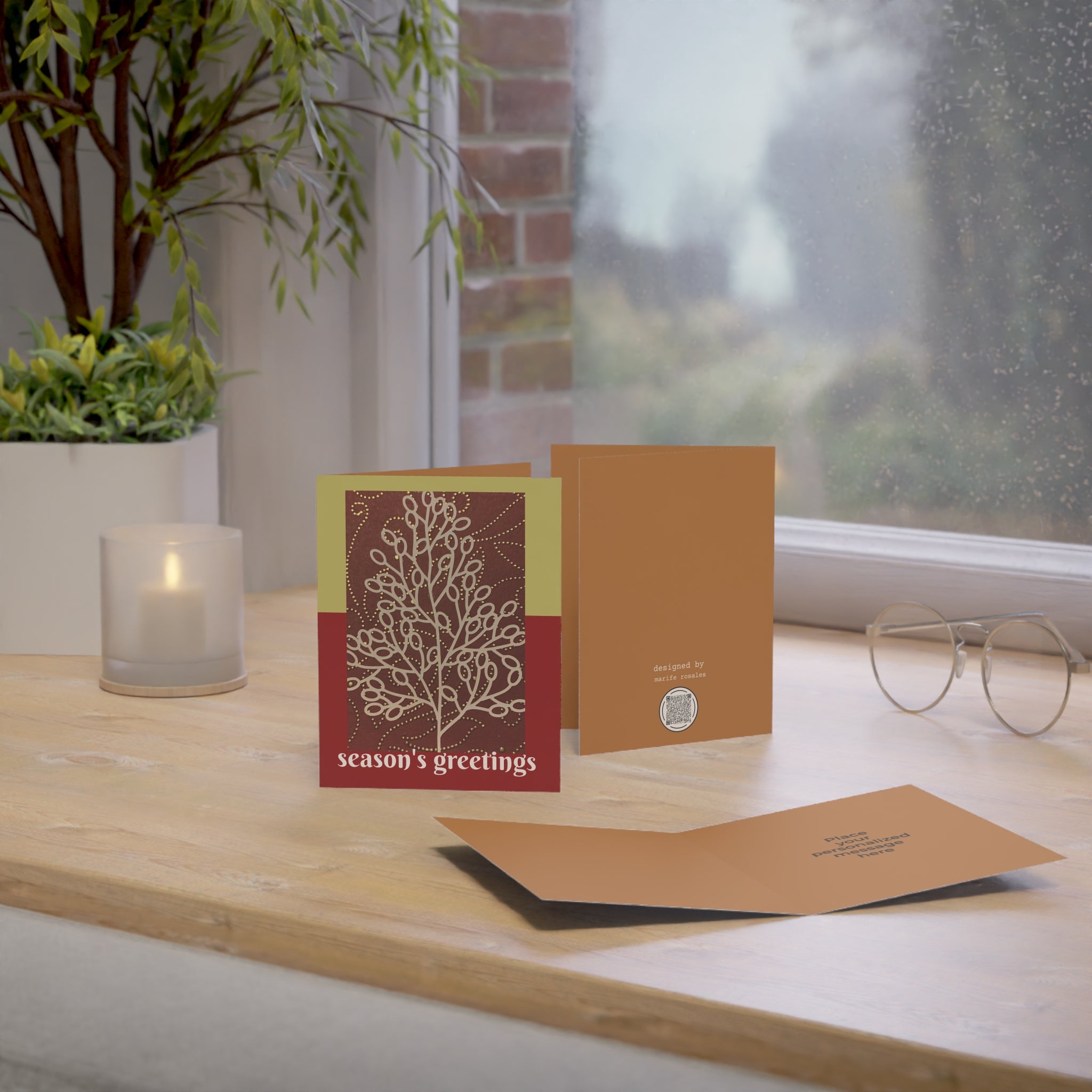 Greeting Card, Christmas Tree Collage Set (1, 10, 30,50)