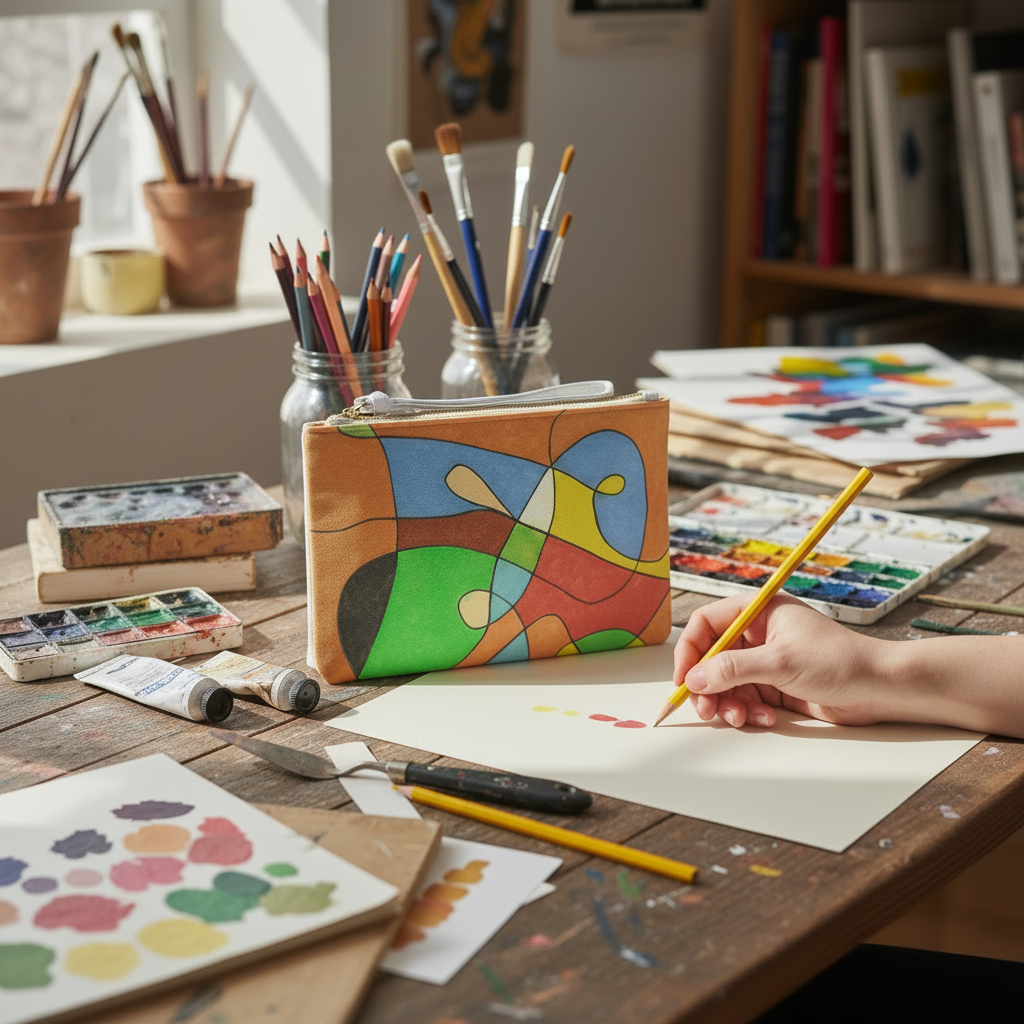 Bag, Abstract Color Block Clutch