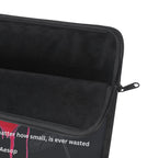 Corner of laptop sleeve close up