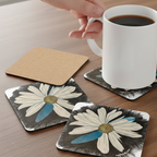 Coaster Set, Daisy Dragonfly Wings Design