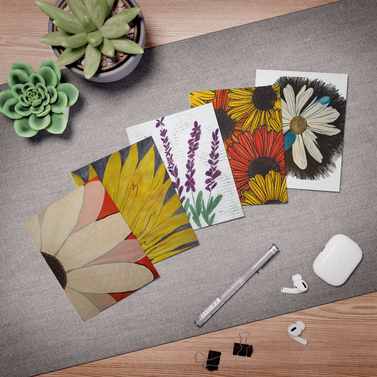 Greeting Cards, Floral Art 5-Pack