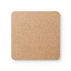 Square cork coaster on a white background