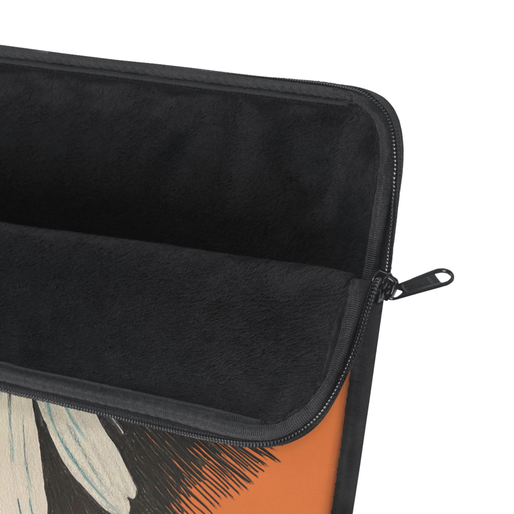 Closeup of laptop sleeve opened on the corner