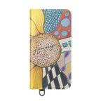 Colorful phone case with a sunflower design and 'journey' text on a white background