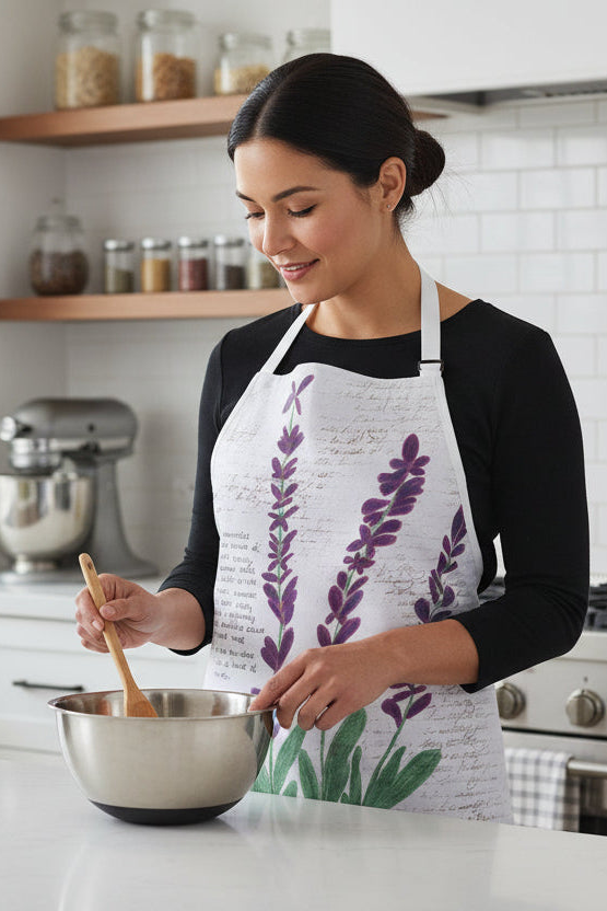 Apron, Lavender Floral Design