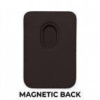 Black rectangular cardholder with rounded corners on a white background