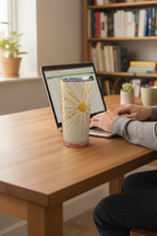 Sunrise Painting Tumbler — Original Art Travel Mug with Hidden Literary Quotes