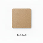 Square cork coaster on a white background