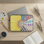 Laptop sleeve with zentangle sunflower design by Marife Rosales of MyLittleFe