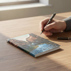 Zion National Park Notebook with a man's hand holding a pen