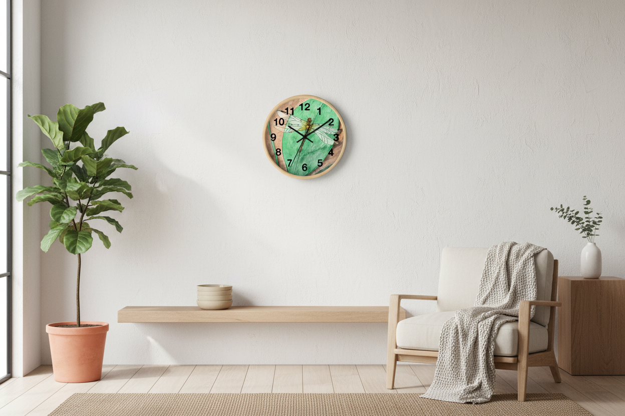 Dragonfly on a Leaf Clock Lifestyle Hero