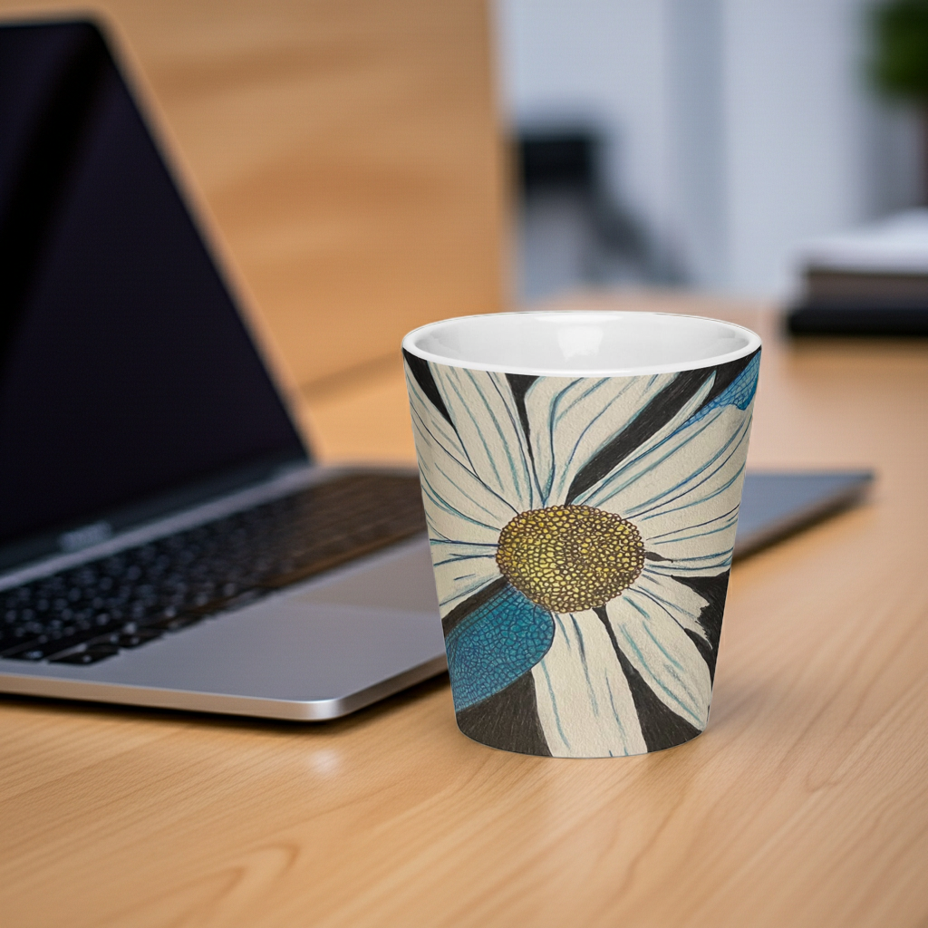 Mug, Daisy Dragonfly wing petals Latte cup